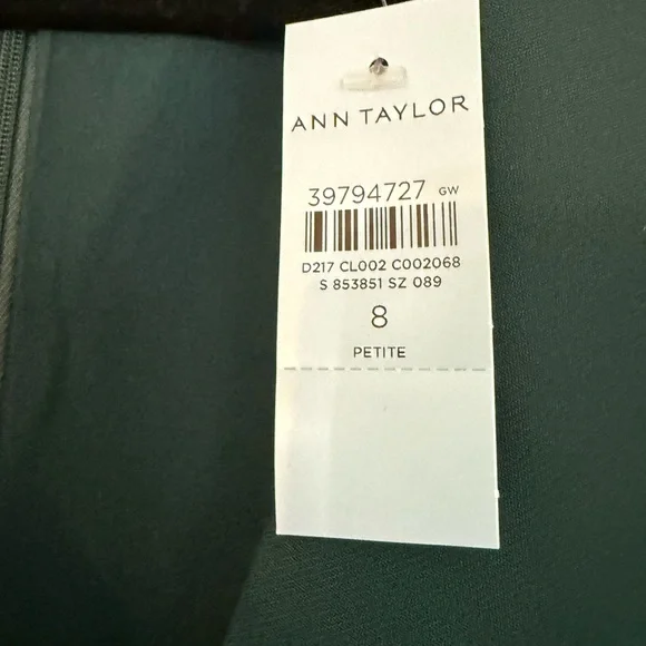 NWT Ann Taylor Forest Green Double-Breasted Blazer Dress